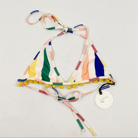 TULAROSA Nina Rainbow Stripe bikini top - Picture 4 of 8